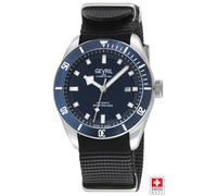 Gevril Men's Yorkville, Swiss Automatic Diver, Blue Dial, Unidirectional Rotating bezel Bezel, Nylon, Sapphire Crystal, & 20 ATM Water Resistant Gevril Black One Size