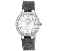 Gevril Women's Lugano Swiss Diamond, White MOP Dial, 316L Stainless Steel Case, Genuine Italian Handmade Leather Strap Swiss Quartz Watch Gevril White One Size