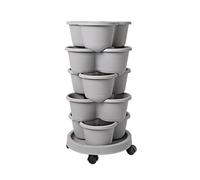 Gevvnss 5 Tier Stackable Strawberry Planter Tower with Wheels,Vertical Herb