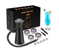 Gevvnss Cocktail Smoker Kit,Smoking Gun Food Smoker with 4 Flavors Wood Chips,Portable Aluminum Alloy Drink and Food Smoker Infuser for Cocktails,Meat,BBQ,Cheese,Battery Operated(Not Included)