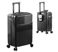 Gevvnss Hard Shell Suitcase,20-Inch Carry On Luggage with Laptop Compartment,Medium,4 Wheels,Airline Approved,Lightweight,for Unisex,for Flight,Sliver (Black)