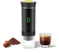 Gevvnss Portable Espresso Machine,3-in-1 Portable Coffee Maker with Self-Heating,50 Times for One Charge,USB-C & Car Charger,60ml Small Capsules Ground Coffee,For Camping Travel,Office,Home,Black