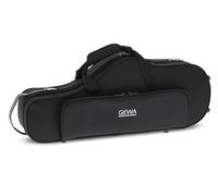 GEWA Alto Saxophone Shaped Case/Compact Case - Flax fibre inner shell - Foam padding - Stitched outer cover - Accessory pocket - Backpack/shoulder strap - Black