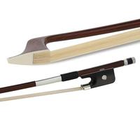 GEWA Bass Bow, Double Bass Bow Carbon Student in Wood Look, French Model, Dark Brown 3/4