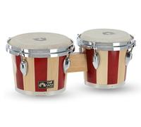 GEWA Bongo Set 7" + 8.5" - Classic retro design - Natural skins - Chrome-plated hardware - natural/red striped - 826000