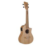 GEWA Concert Electro-Acoustic Ukulele Manoa Bamboo Electric - Solid Bamboo - with Cutaway - Natural satin finish - UCT-2 Preamp - incl. padded Gig Bag - K-CO-BBE