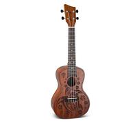 GEWA Concert Ukulele Manoa Wildlife - Body Sapelli - Laser Design Crazy Turtle - Natural satin finish - incl. padded Gig Bag - K-CO-TUR