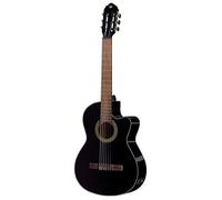 GEWA E-Acoustic Classical Guitar Basic Plus, spruce top, basswood body, 4/4, Slim Body, black