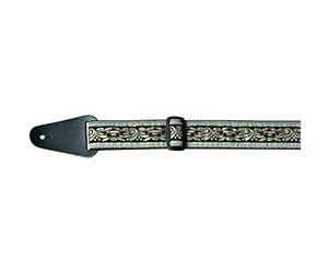 GEWA Fire & Stone 531023 guitar strap folklore edition jacquard light black/gold