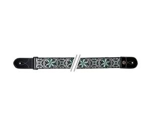GEWA Fire & Stone 531067 Gitarrengurt Folklore Edition Jacquard Green White