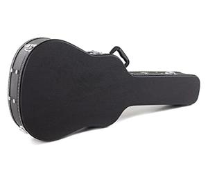 GEWA Guitar Case Classical Guitar Flat Top Economy - Wooden Core - Flat Lid - Matte Black Faux Leather Cover - Chrome Locks - Accessory Compartment - Black Velvet Interior - Plastic Handle