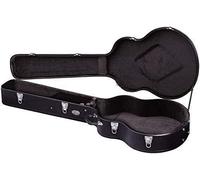 GEWA Guitar Case Jumbo/Jazz Guitar Flat Top Economy - Wooden Core - Flat Lid - Matte Black Faux Leather Cover - Chrome Locks - Accessory Compartment - Black Velvet Interior - Plastic Handle