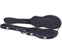 GEWA Guitar Case LP Model Flat Top Economy - Wooden Core - Flat Lid - Matte Black Faux Leather Cover - Chrome Locks - Accessory Compartment - Black Velvet Interior - Plastic Handle