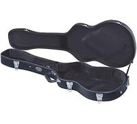 GEWA Guitar Case SG Model Flat Top Economy - Wooden Core - Flat Lid - Matte Black Faux Leather Cover - Chrome Locks - Accessory Compartment - Black Velvet Interior - Plastic Handle