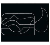 GEWA Guitar Ceiling Protector - black - PVC self-adhesive - 20x25 cm - incl. templates for acoustic guitar, Gibson Dove, Golpe, Flamenco