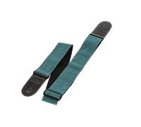 GEWA Guitar Strap - Coloured Fabric Strap - Width 60mm - Leather Ends - Adjustable Length from 97-160cm - Colour bright teal