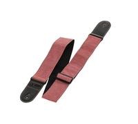 GEWA Guitar Strap - Coloured Fabric Strap - Width 60mm - Leather Ends - Adjustable Length from 97-160cm - Colour red berry