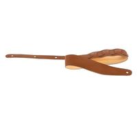 GEWA Guitar Strap Regular Series, Genuine Leather, Width 70 mm, Length 95-134 cm, Wet Sand - Medium Brown, Handmade in Europe