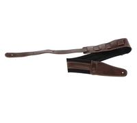 Gewa Guitar Strap Series Regular, genuine leather, width 65 mm, length 100-134 cm, padded - black shoulder pad, chocolate - dark brown, Handmade in Europe