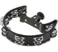 GEWA jingle wreath half moon - 16-pairs of chrome-plated jingles - double row - color black - mountable