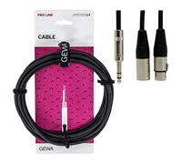 GEWA Insert cable Pro Line 3m, black, REAN plug, 1x 6.3 mm stereo jack - 1x XLR(m) & 1x XLR (f), 190735