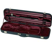 GEWA Jaeger Prestige De Luxe Leather Violin Case Made in Germany Outer Cowhide Black Inner Bordeaux