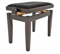 GEWA Juan Miguel Navarrez Piano Bench Elegance rosewood matte - Solid wood - height adjustable with scissor mechanism - black velour seat cover