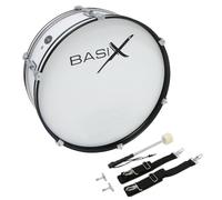 GEWA Junior Marching Bassdrum 22 x 7", wooden shell white, in arrying strap and mallet