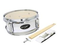GEWA Junior Marching Drum 10 x 4", wooden shell white, incl. carrying strap and drumsticks
