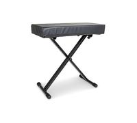 GEWA Keyboard Bench Black, 4-Way Height Adjustable, Seat Surface Faux Leather Black 60x32 cm, Padding 7cm