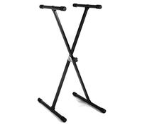 GEWA Keyboard Stand KS-20B - Gear System - Single-braced - Steel tube - Foldable - Height 70-100 cm - Height and width adjustable - Load capacity up to 25 kg - Weight 3.2 kg - Black