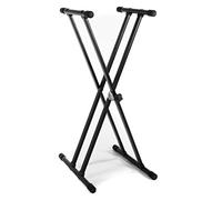 GEWA Keyboard Stand KS-30B - Gear System - Double-braced - Steel tube - Foldable - Height 70-100 cm - Height and width adjustable - Load capacity up to 30 kg - Weight 4.2 kg - Black
