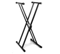 GEWA Keyboard Stand KS-50B - Easy Gear System - Double-braced - Steel tube - Foldable - Height 70-100 cm - Height and width adjustable - Load capacity up to 30 kg - Weight 4.2 kg - Black