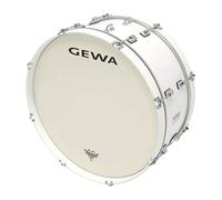 GEWA marching drum large, poplar shell white, 22 x 10", 6 tension rods, Remo USA heads, incl. hook for strap or carrier