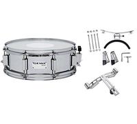 GEWA marching drum small, birch shell white, 14 x 5", 8 tension rods, Remo USA heads, incl. vent plate and knee rest