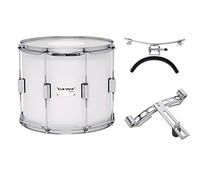 GEWA marching drum/tenor drum, birch shell white, 14 x 12", 8 tension rods, Remo USA heads, incl. vent plate and knee rest