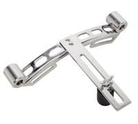 GEWA marching drum universal mounting plate, suitable for all 13" or 14" snare and tenor drums, elongated holes, receptacle for carrier arms, chrome steel