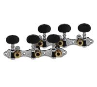 GEWA Mechanic for Classical Guitar - Nylon shaft Ø 9.5 mm black - Shaft spacing 35 mm - Acrylic knobs screwed - Set Chrome Gloss - without Lyra