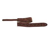 GEWA OVATION Guitar Strap Leather Premium - Signature Multi-Soundhole - Chocolate - Embossed multi-soundhole design - Handmade