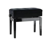 GEWA Piano Bench Deluxe Compartment, black high gloss, with sheet music compartment