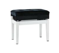 GEWA Piano Bench Deluxe Compartment, white matte, with sheet music compartment