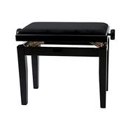 GEWA Piano Bench Deluxe, Solid Wood, Height Adjustable, High Gloss Black