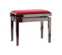 Gewa Piano Bench Deluxe, Solid Wood, Height Adjustable, High Gloss Mahogany