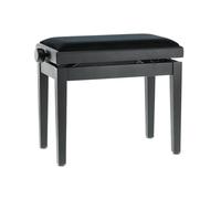 GEWA Piano Bench Deluxe, Solid Wood, Height Adjustable, Matte Black