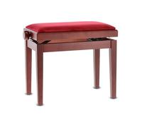GEWA Piano Bench Deluxe, Solid Wood, Height Adjustable, Matte Mahogany