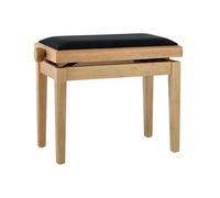 GEWA Piano Bench Deluxe, Solid Wood, Height Adjustable, Matte Oak