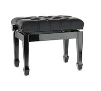 GEWA Piano Bench Deluxe XL, black high gloss, leatherette cover, extra thick padding