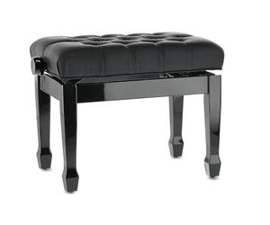 GEWA Piano Bench Deluxe XL, black high gloss, leatherette cover, extra thick padding