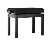 GEWA Piano Bench Student - Solid Wood - Faux Leather Seat Cover - Smooth Height Adjustment 48-57 cm - Stable Construction - Black Matt