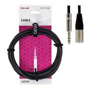 GEWA Symmetrical Audio Connection Pro Line 3m, black, REAN connector, 1x 6.3 mm stereo jack - 1x XLR (m), 190716